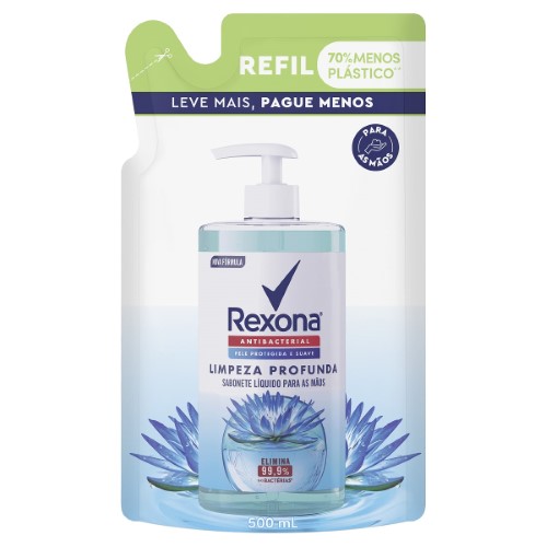 Refil Sabonete Líquido Rexona Limpeza Profunda 500ml