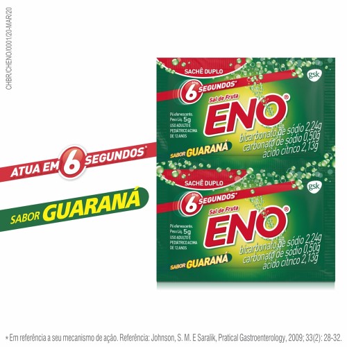 Sal De Fruta Eno Pó Guaraná 2 Envelopes