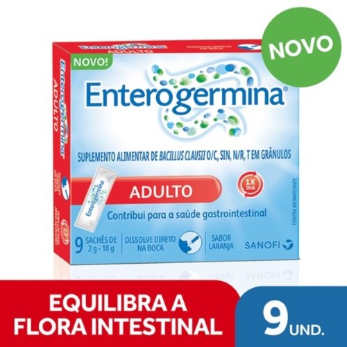 Probiótico Enterogermina Adulto Sabor Laranja 9 sachês