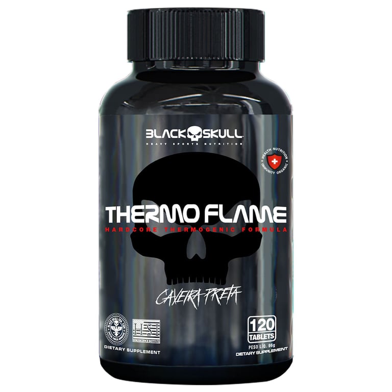 Suplemento Alimentar Termogênico Thermo Flame Black Skull 120 Tabletes