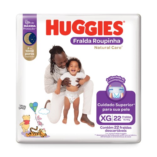 Fralda Roupinha Huggies Natural Care Xg 22 Unidades