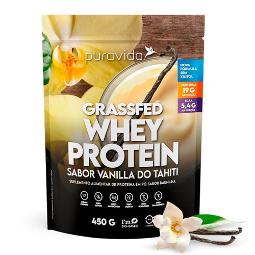 Whey Protein Grassfed Puravida Vanilla do Tahiti Sachê 30g