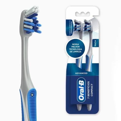 Escova Dental Oral-B 7 Benefícios Control-Bac Advanced Macia 2 Unidades