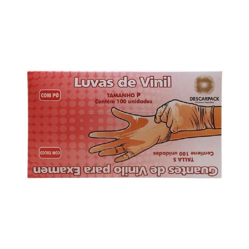 Luvas de Vinil Descarpack P Com Talco 100 Unidades