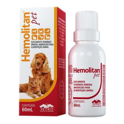 Hemolitan Pet Gotas Uso Veterinário 60ml