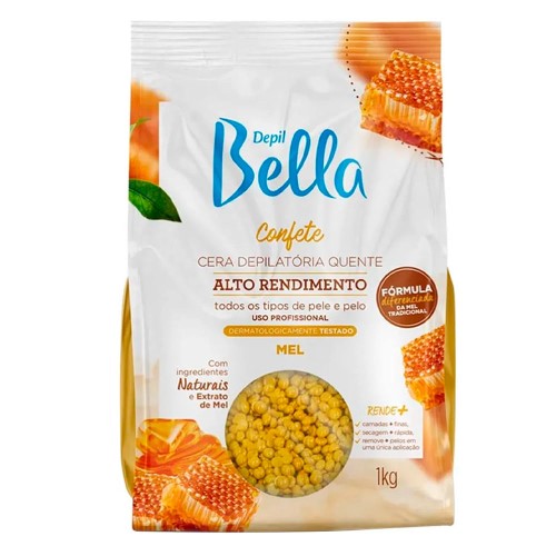 Cera Depilatória Quente Depil Bella Confete Mel 1Kg