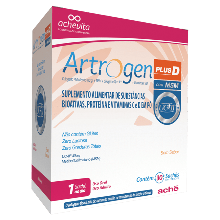 Suplemento Alimentar Aché Artrogen Plus D 30 Sachês De 11,5g Cada