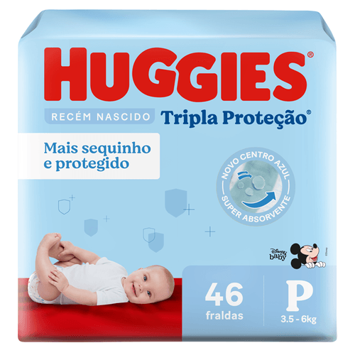 Fralda Descartáveis Huggies Tripla Ação Tamanho P 46 unidades