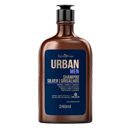 Urban Men Silver Grisalhos - Shampoo para Barba e Cabelo