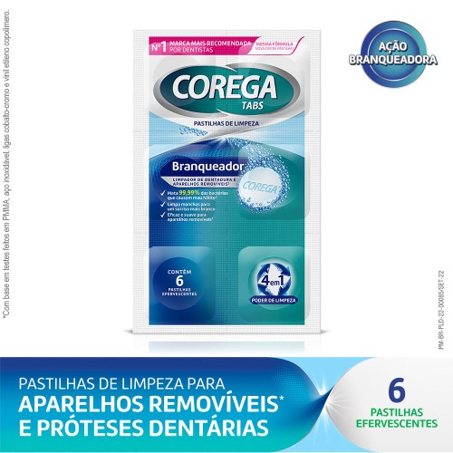 Corega Tabs Branqueador 30 Pastilhas