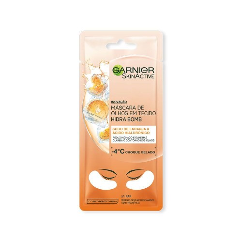 Máscara de Olhos Em Tecido Garnier SkinActive Hidra Bomb Suco de Laranja 6g