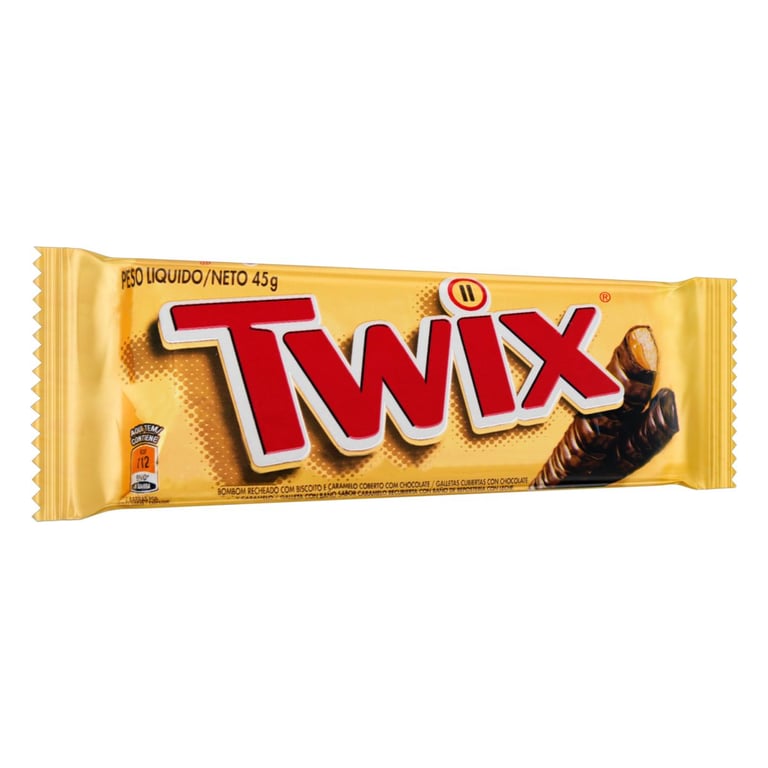 Bombons Twix Recheado com Biscoito e Caramelo Coberto com Chocolate 45g