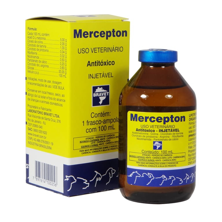 Mercepton Injetável Uso Veterinário 1 Frasco Ampola de 100ml