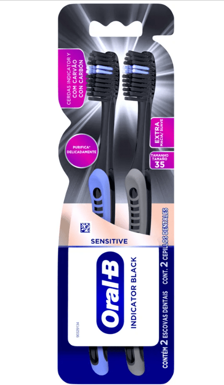 Escova Dental Oral-b Indicator Black Extra Macia 2 Unidades