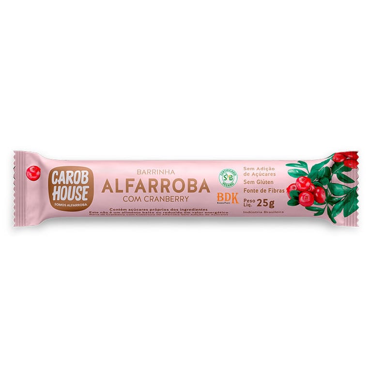 Barra Alfarroba com Cranberry Carob House 25g