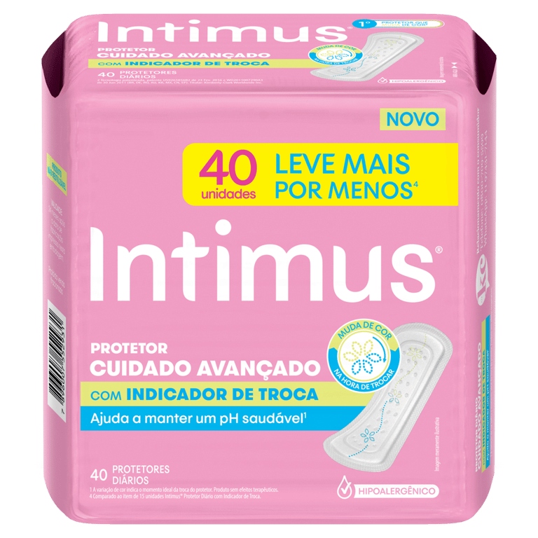 Protetor Diário Intimus Com Indicador De Troca - 40 Unidades