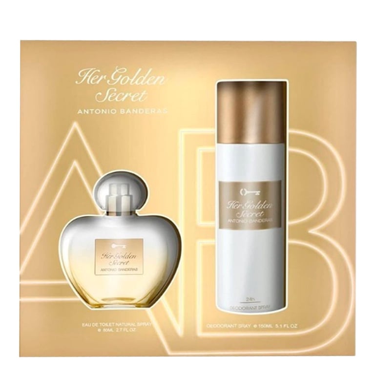 Perfume Antonio Banderas Kit her Golden Secret Eau de Toilette 80 ml + Desodorante 150 ml