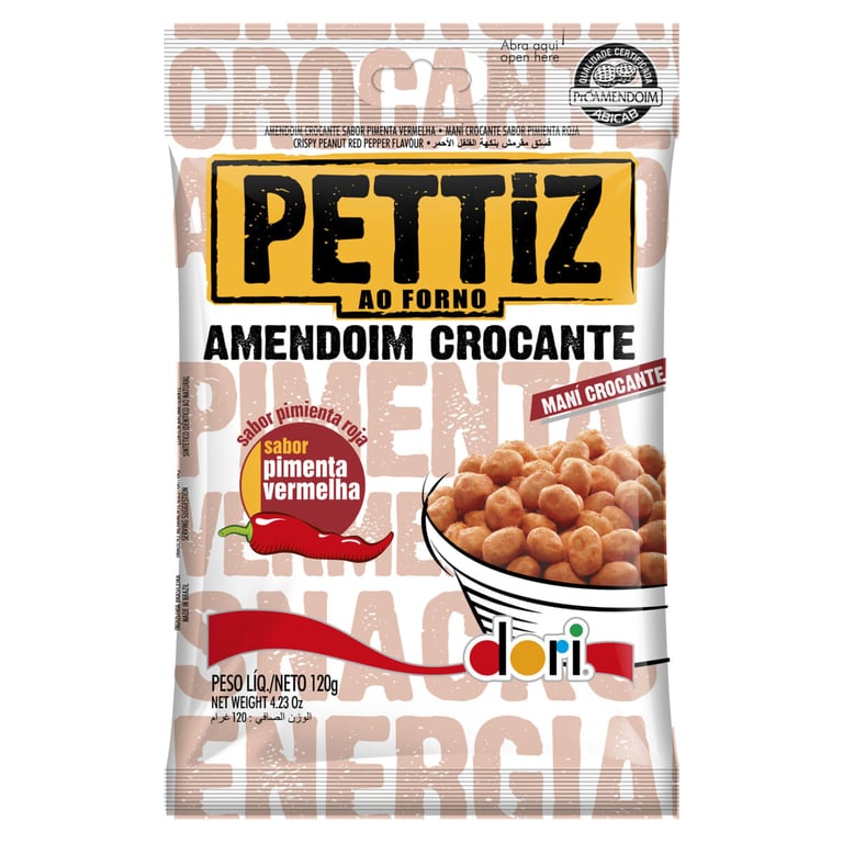 Amendoim Dori Pettiz Crocante Sabor Pimenta Vermelha com 120g