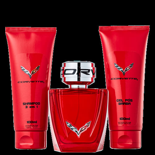 Corvette Kit – Deo Colônia Masculina + Shampoo + Gel Pós-Barba