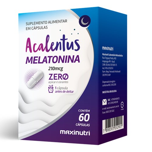 Acalentus Melatonina 210mcg Maxinutri 60 cápsulas