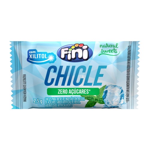 Chicle Fini Natural Sweets com Xilitol Zero Açúcares 2,5g