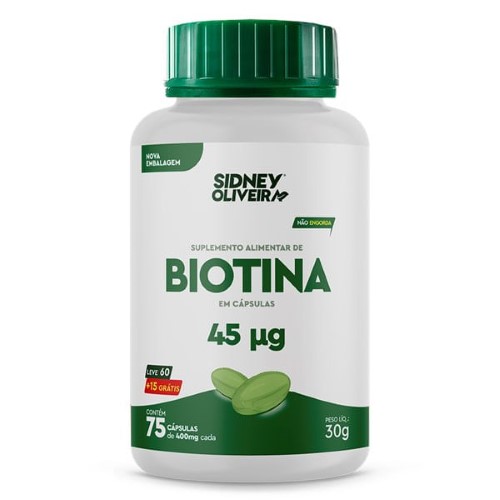 Sidney Oliveira Biotina 45Mcg  Lv 60 Caps + 15 Gratis