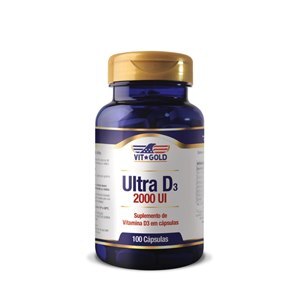 Suplemento de Vitamina Ultra D3 2000UI Vitgold 100 Cápsulas