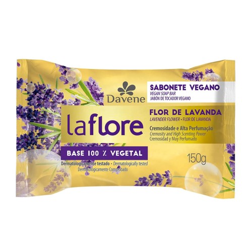 Sabonete Em Barra Vegetal Davene La Flore Flor De Lavanda 150g