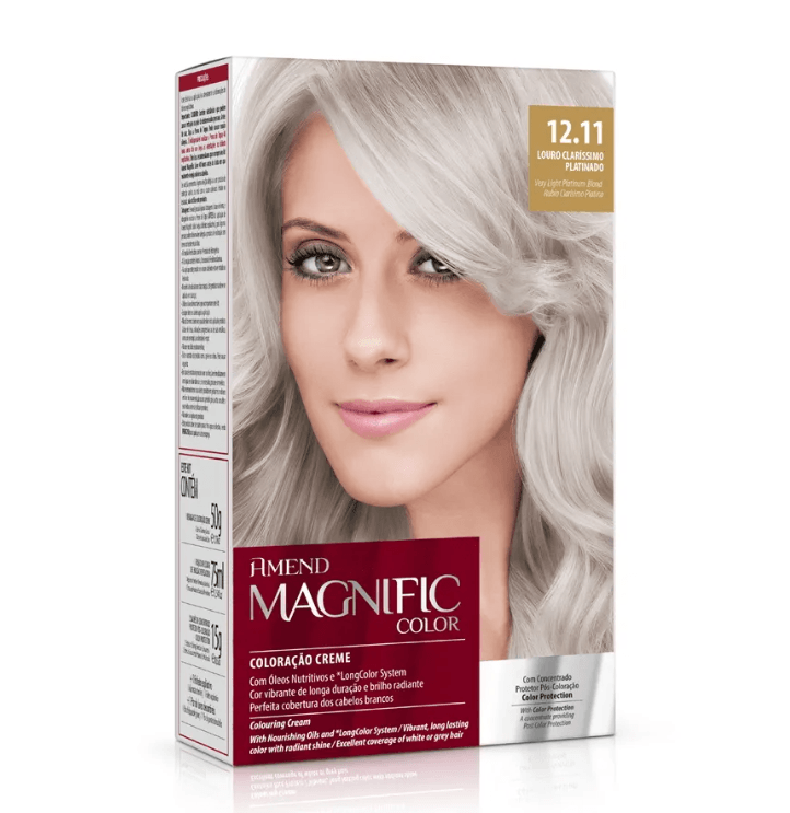 Coloração Creme Amend Magnific Color 12.11 Louro Claríssimo Platinado com 1 Unidade