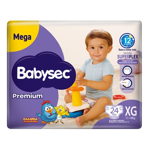 Fralda BabySec Galinha Pintadinha Premium Xg 24 Unidades