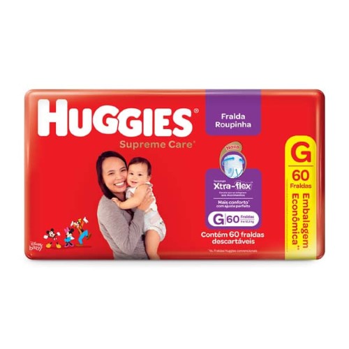 Fralda Huggies Roupinha Supreme Care G 60 Unidades