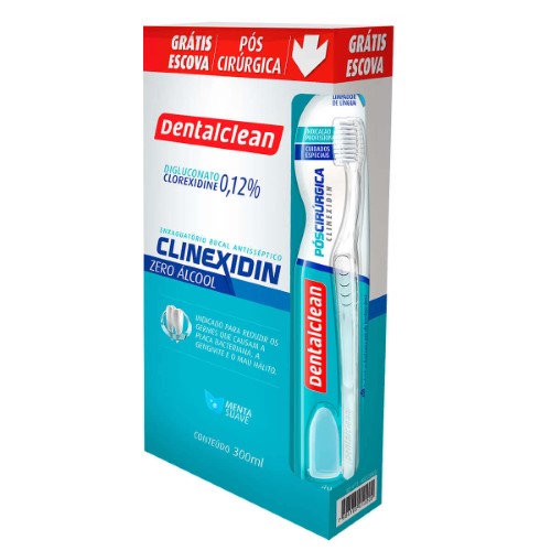 Enxaguante Antisséptico Bucal Dentalclean Clinexdin com 300ml