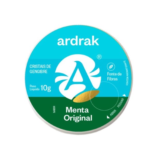 Cristais de Gengibre Ardrak Sabor Menta Doce 10g