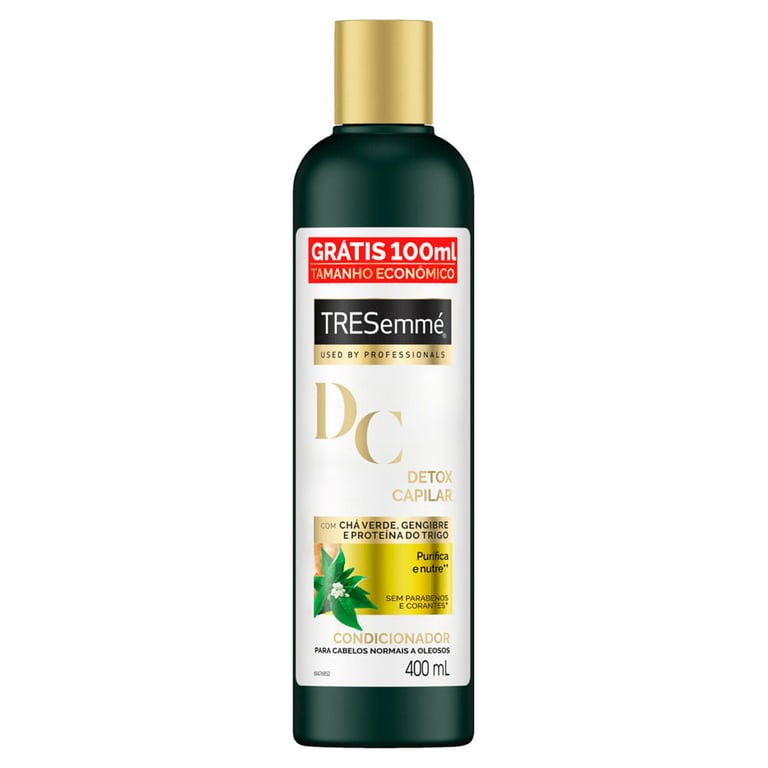 Condicionador TRESemmé Detox Capilar Leve 400ml Pague 300ml