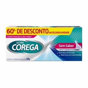 Corega Fixador de Prótese Ultra Creme Sem Sabor 68g 2 unidades