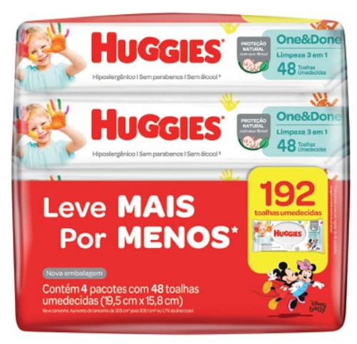 Lenço Umedecido Huggies One & Done 4 Unidades