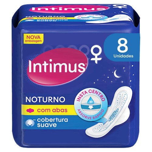 Absorvente Externo Intimus Noturno Suave com Abas - 8 unidades