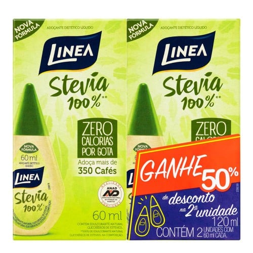 Adoçante Líquido Linea Stevia 2 Unidades De 60ml Cada