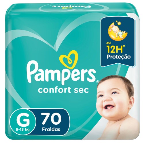 Fralda Pampers Confort Sec G 70 unidades