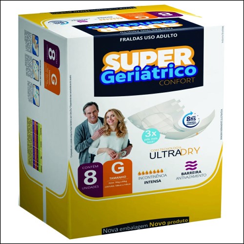 Fralda Super Geriátrico Confort Tamanho G 8 unidades