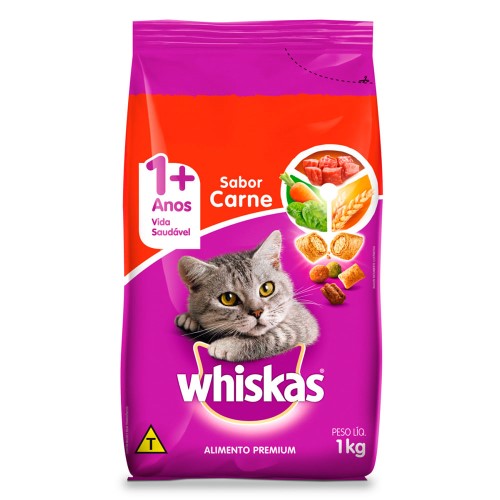 Ração para Gatos Whiskas Adultos Sabor Carne 1kg