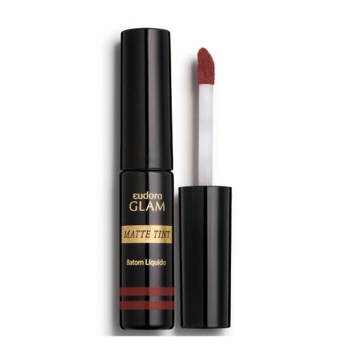 Batom Líquido Eudora Glam Matte Tint Castanho Imponente 4,0g