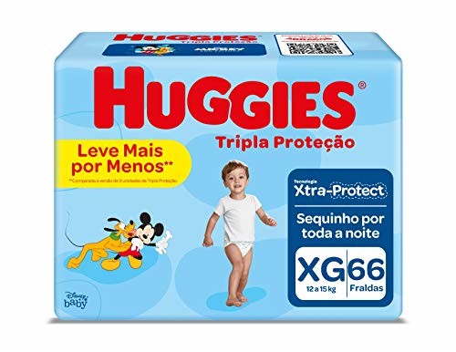 Fralda Huggies Tripla Proteção XG - 66 Unidades