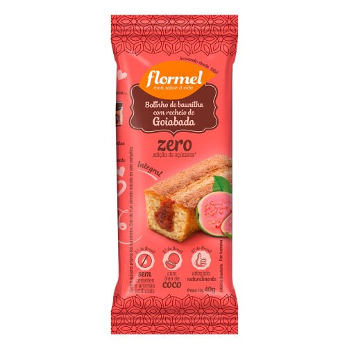 Bolinho de Baunilha com Goiabada Flormel Zero Adição de Açúcares com 40g