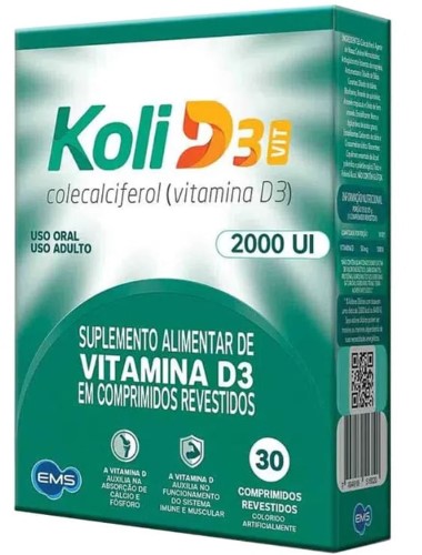 Suplemento Alimentar Koli D3 2000UI 30 Comprimidos