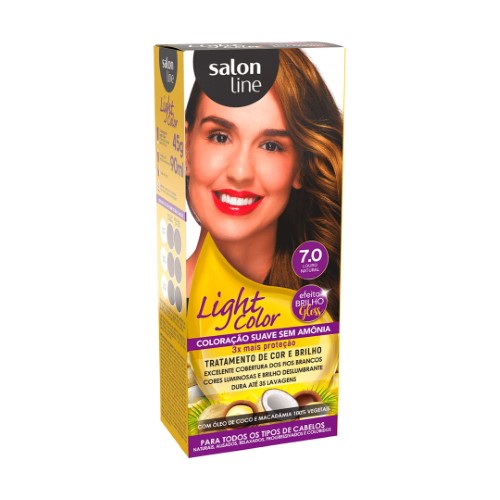 Coloração Suave Salon Line Light Color 7.0 Louro Natural com 1 unidade