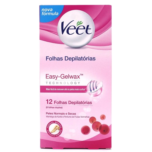 Cera Veet Fria Folhas Depilatórias para Peles Normais e Secas com 12 unidades