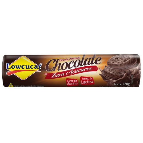 Biscoito Recheado Lowçucar Chocolate Zero Açúcar 120g