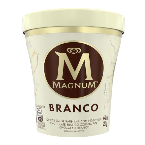 Sorvete Kibon Magnum Branco 440ml