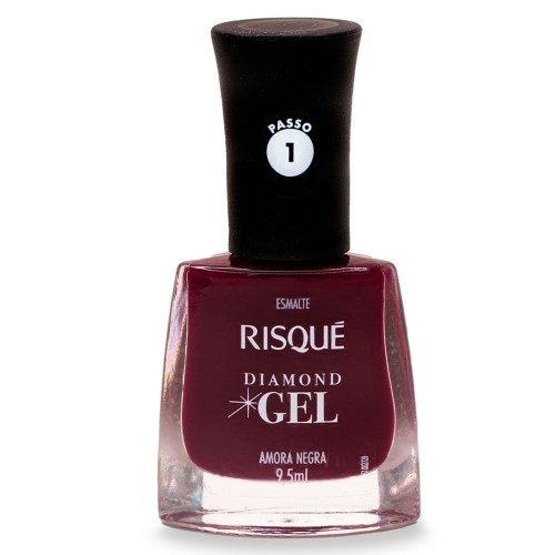 Esmalte Cremoso Risqué Diamond Gel Amora Negra 9,5ml